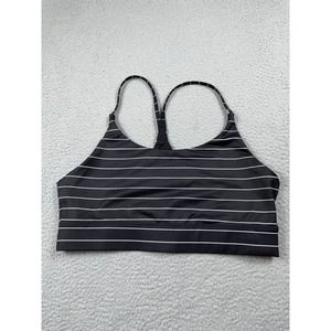 Zyia Active Womens Size XXL Black White Pinstripe Sports Bra